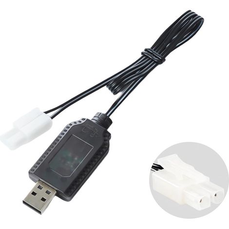 USB Chargeur Câble RC Universel avec connecteur KET-2P Plug pour NIMH/NICD Batterie (8S) 9.6V, Compatible Voiture RC Bateau Drone Avions RC (9,6V) (1/5)