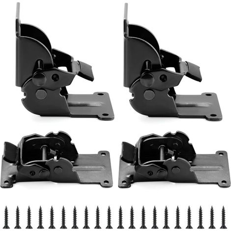 4-teiliges Set klappbarer Tischbeine, 180°-Klappwinkel mit Schrauben, Klappscharniere, selbstverriegelnde Verlängerung, klappbare Ablagefläche für Werkbank (180° Schwarzbronze)