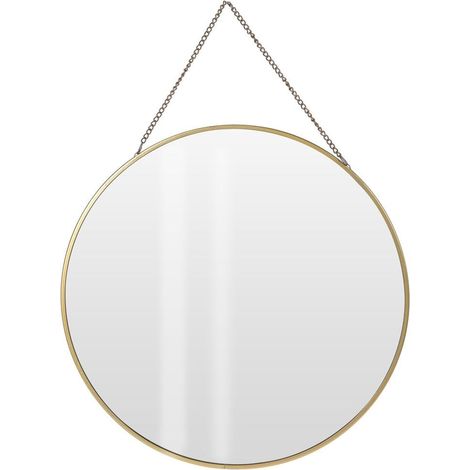 Goldener Wandspiegel an einer Kette, 29 cm (1/3)