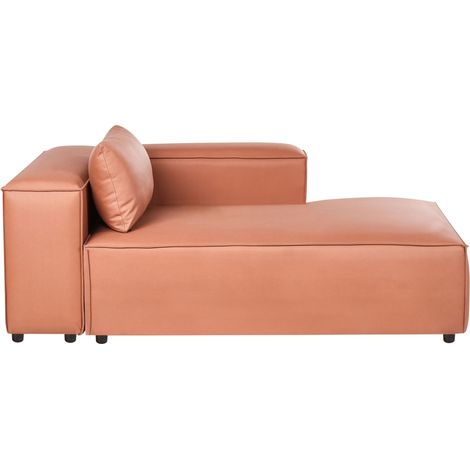 Left Hand Chaise Longue Black Golden Brown Fabric Modern Living Room BRANDE