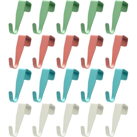 20 Pièces Patere Porte Crochet Porte Manteau pour Porte Crochets Pour Armoires Et Placards Cuisine Rouge blanc bleu vert Aucun (1/5)