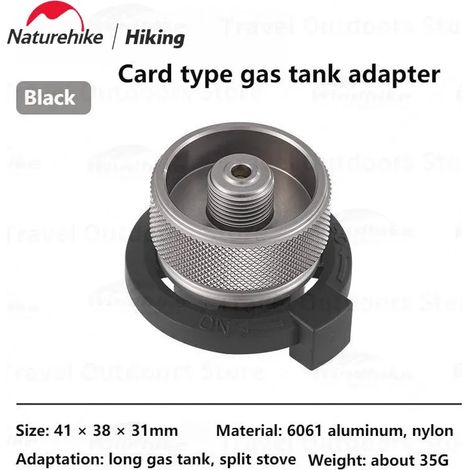 Adaptateur de réservoir de gaz Naturehike pour réchaud de camping avec mini-verrouillage automatique, connecteur pour pistolet pulvérisateur portable et réchauds de cuisine portables. (1/5)