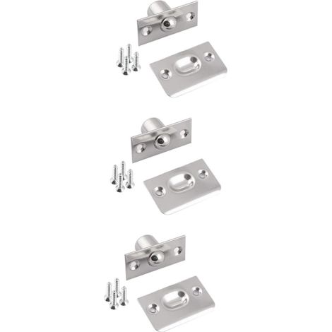 Lot de 6 loquets porte placard en acier inoxydable brossé, réglables (1/5)