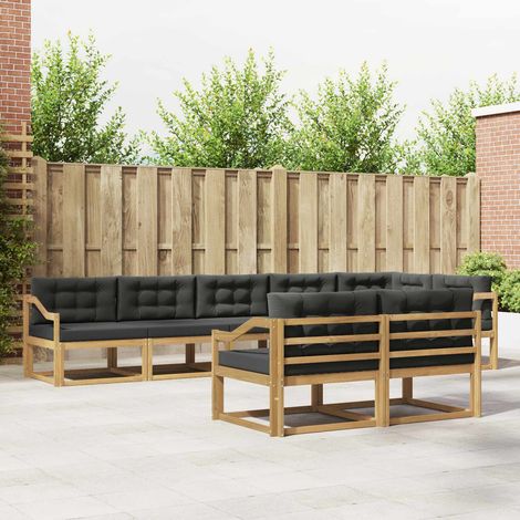 vidaXL Outdoor-Sofagarnitur 6 Stk. Weiß und Anthrazit Polyester (1/5)