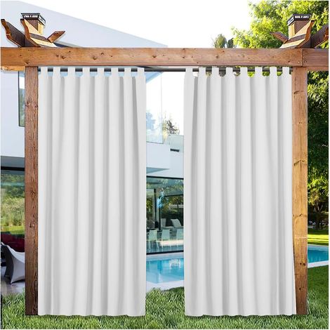 1 Panneau Rideau À Pattes Imperméable Occultant Thermique Polyester Pour Pergola Terrasse Jardin Extérieur Blanc (1/5)