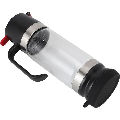 Honigspender aus Glas, tropffrei, aus hochwertigem Borosilikatglas, mit Griff, für Sirup, Kaffee oder Tee, schwarze Farbe, L (350 ml). (1/3)
