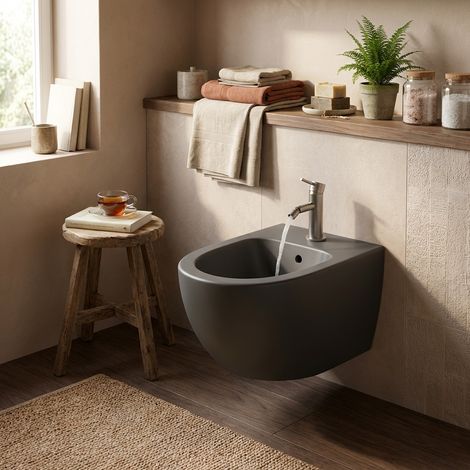 Bidet suspendu Sento - Couleur : Noir mat