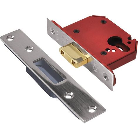 Union StrongBOLT 21EU Euro Deadlock Lock in Stainless Steel – 81mm (3-inch) with Secure 3.0 Security Level