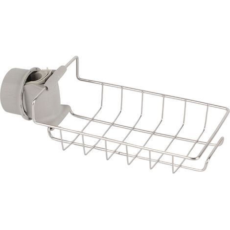 Porte-éponge pour évier de Cuisine, Porte-éponge sur Robinet, étagère de Drainage de Robinet, égouttoir de Robinet Suspendu en Acier Inoxydable (1/5)