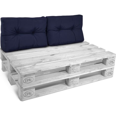 2X Coussins de dos de palette Outdoor Eco Style, 60x40cm, Bleu