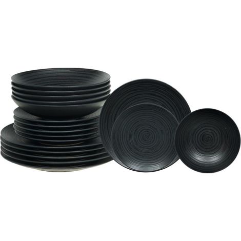 Table Passion - Service d'assiettes 18 pièces Black Sand (1/5)