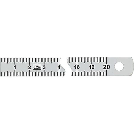 Réglet flexible inox chromé - 500 mm - 13x0,5 mm - recto mm, verso 1/2 mm - WILMART