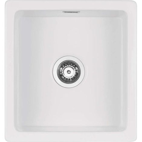 Lavello cucina da incasso in ceramica con 1 vasca 45x47.5 cm colore bianco - Sefir