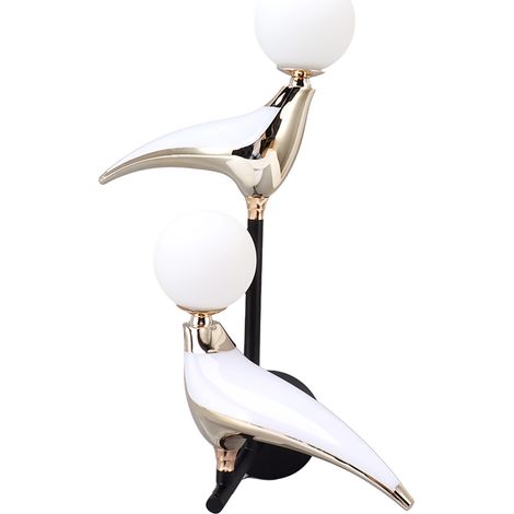 Lampadaire mural LED double tête orientable pour oiseau moderne, luminaire rotatif pour salon chambre chevet, 110-240V (1/5)