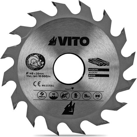 Lame Scie Circulaire Diam 140 x 1,4mm 16 Dents Scies Alesage 30mm VITO (1/2)