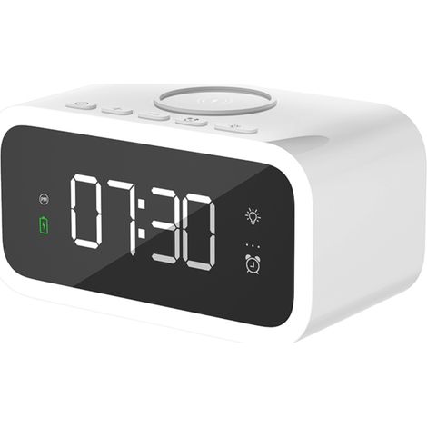 Kleiner, kabelloser Wecker mit Nachtlicht, geringem Stromverbrauch, 3 Alarmgruppen und einstellbarer Helligkeit, ideal für Zuhause, Büro und Schreibtisch.