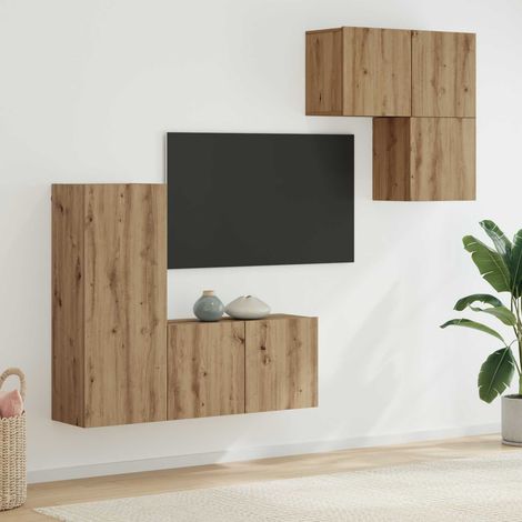 TV-Schränk 4 pcs Artisan-Eiche Holzwerkstoff (1/5)