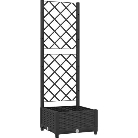 Maison Exclusive - Garten-Pflanzgefäß mit Spalier Schwarz 40 x 40 (1/5)