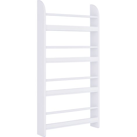 Bibliothèque murale blanche étanche à 4 niveaux, charge maximale 30 kg (59 cm x 12 cm x 113 cm) (1/5)