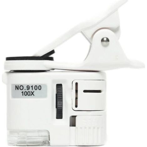 Mini microscopio con ingrandimento 100X per cellulari - OUTAD - con funzione di rilevamento di monete a raggi ultravioletti (1/4)