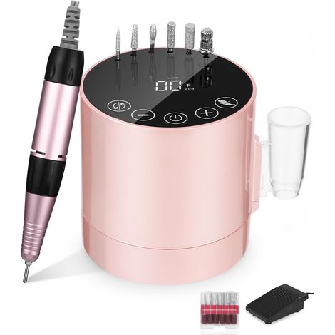Ponceuse pour Ongles Professionnelle 35000 RPM, Ponceuse à Ongles, Ponceuse Ongles Electrique, Lime Ongles Électrique Machine, Rose (1/5)
