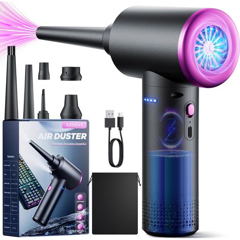 Souffleur Air Comprimé 100000 TR/Min, Batterie 9000mAh, Nettoyage Clavier, 3 Vitesses, Lumière LED, Aspirateur PC (1/5)