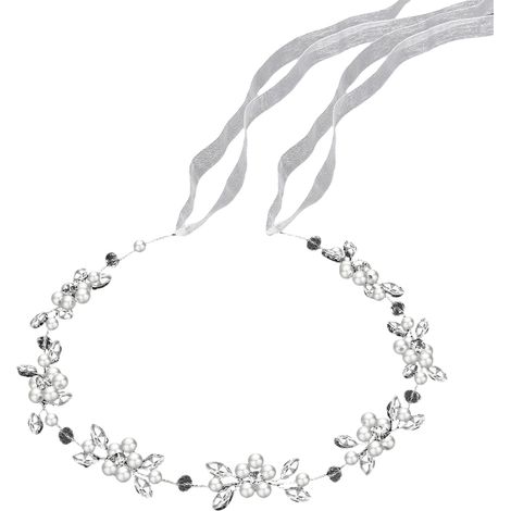 Blumenkranz - Haarschmuck Für Kommunion Und Taufe - Silberfarben - Für Mädchen - 1 Stück (1/5)
