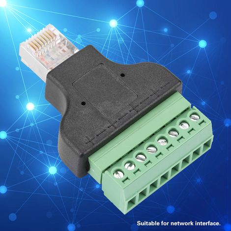 Adaptateur de connecteur numérique 8 broches Ethernet RG-45 mâle vers terminal 8 broches (tête de conversion) (1/5)