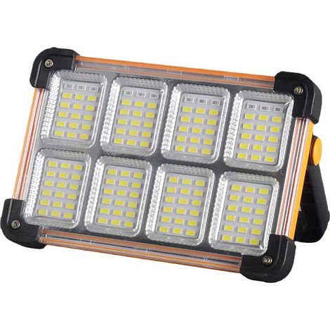 30W Projecteur LED Rechargeable,Projecteur LED Chantier Portable Solaire & Batterie Rechargeable,4 Modes  Lampe de Travail Pour Camping, Chantier, Garage, Atelier