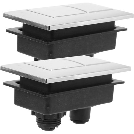 Bouton-poussoir de réservoir WC Noir Abs Double Bouton 2 Pièces (1/5)