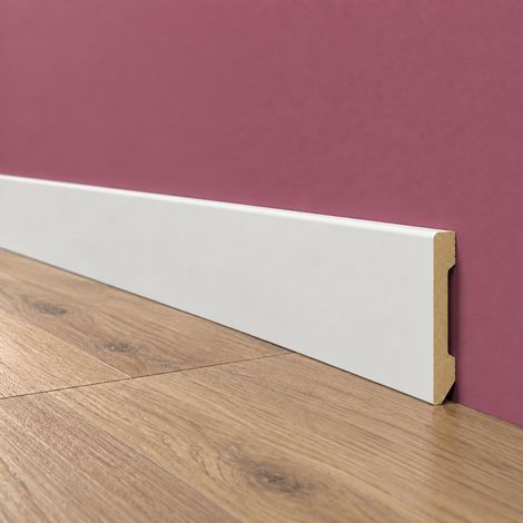 pacco da 132 ML di Battiscopa DRITTO in POLIMERI EqualWood HI-TEC 80x15mm - BIANCO