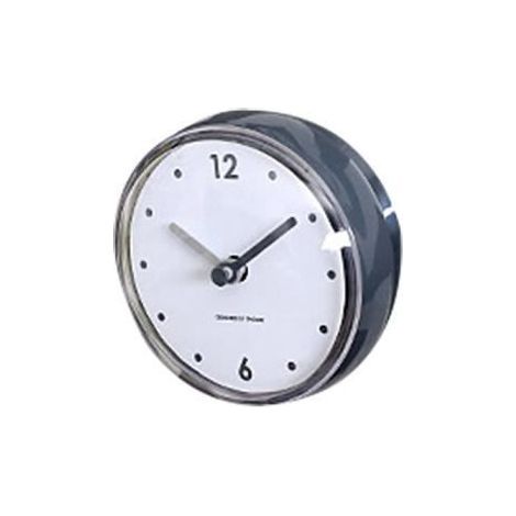Orologio da parete impermeabile con ventosa per bagno e cucina, decorazione per doccia, timer, decorazione per casa e soggiorno - Grigio scuro (1/4)