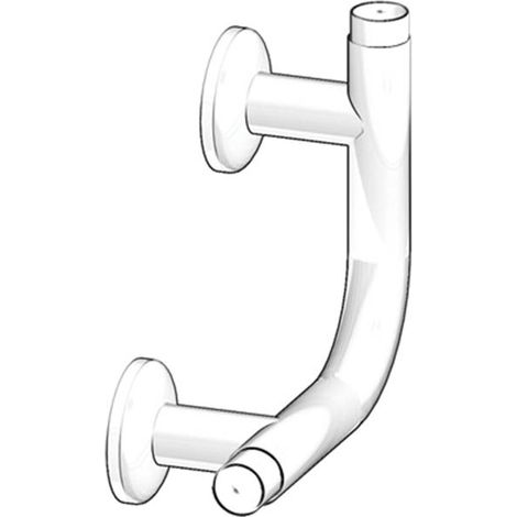 Curva raccordo verticale di 18 cm in acciaio rivestito in nylon bianco (1/3)