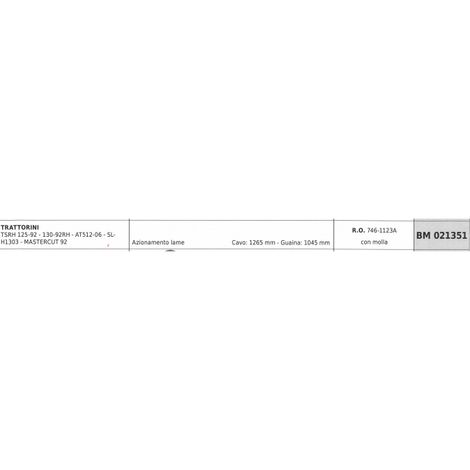 Cavo azionamento lame MTD trattorino TSRH125-92 cavo 1265 mm guaina 1045 mm