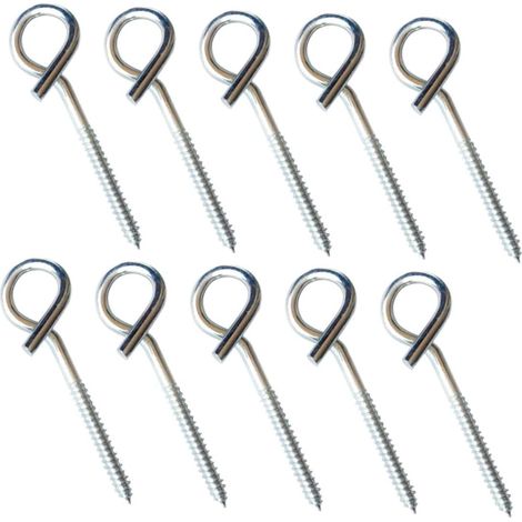 Lot de 10 crochets plafond - inox - pour rangement et maison (1/5)