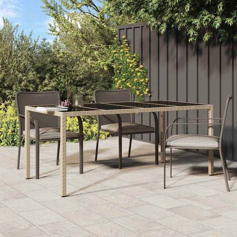 Gartentisch Beige 190x90x75 cm Poly-Rattan vidaXL287516 (1/5)