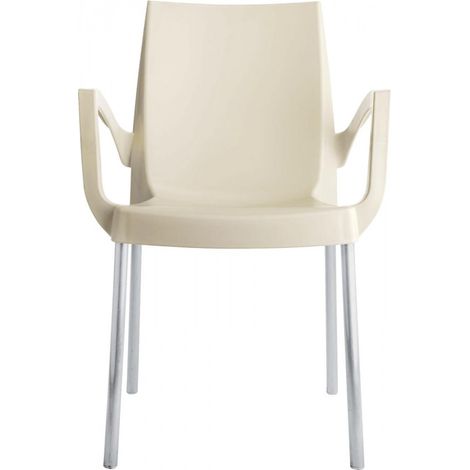 Poltrona Impilabile avorio Con Gambe In Alluminio (1/2)