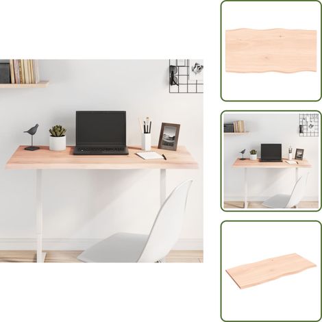 Tavolo in rovere - vidaXL Piano per Tavolo 100x50x2 cm in Rovere Non Trattato Bordi Vivi - Piano in legno massello