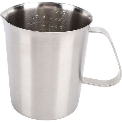 Pichet doseur à bec avec graduations 304 Stainless Steel facile à nettoyer pour café et cuisine 500ml (1/5)