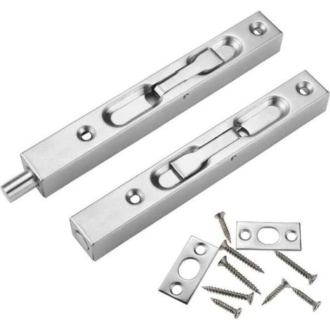 Verdeckter Türriegel für Holztüren – 2 Stück, Edelstahl 304, 15 cm lang, unauffälliger und robuster Schiebemechanismus