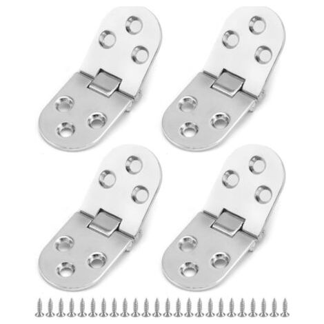 QORVA-4 Pièces Argent Charnière Flip Pliable Alliage Zinc, Charnière Flip pliable, pour Table Pliante, Porte de Placard, Trappe