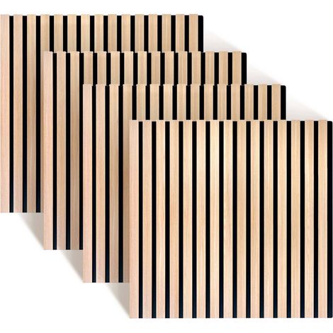 Akustikwandpaneele, 60 x 60 cm, 4er-Set, Holzfurnier
