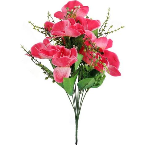 Strauß aus 10 künstlichen rosa Orchideen, 45 cm (1/3)