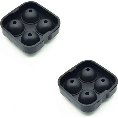 (2x Moule à Glaçons Sphériques en Silicone 4,5 cm Beige Silicone, moule à glaçons sphériques, 4 glaçons de 4,5 cm, cocktails desserts, (1/5)