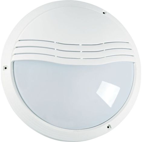 Plafonnier d'extérieur blanc 2206 – IP65 IK10 – Corps thermoplastique – Diffuseur polycarbonate – 40W max – Culot E27 (1/5)