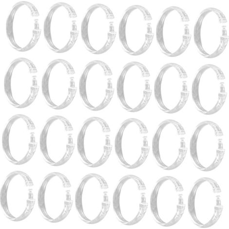 Anneaux en plastique ronds pour rideau de douche, lot de 24 (1/5)