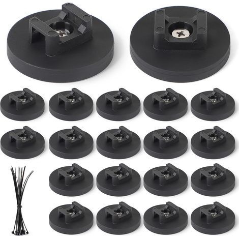 20 x Porte-câbles Magnétiques 43 mm avec 20 Colliers de Serrage – Supports Magnétiques Réutilisables et Résistants aux Intempéries pour Garage, Bureau, Extérieur, Voiture (1/5)