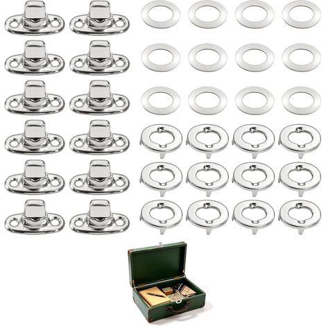 Lot de 12 fermoirs à visser pour bâches à œillets ronds, fermeture à vis robuste en alliage de zinc, fermeture à vis durable pour fixation de bâche, sacs, accessoires de sac à main (1/5)