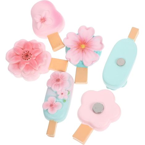 Aimants Réfrigérateur Style Romantique Lot de 6 en Résine Aimant Puissant Forme Glace 3D pour Décoration Maison et Accessoires Frigo (1/5)