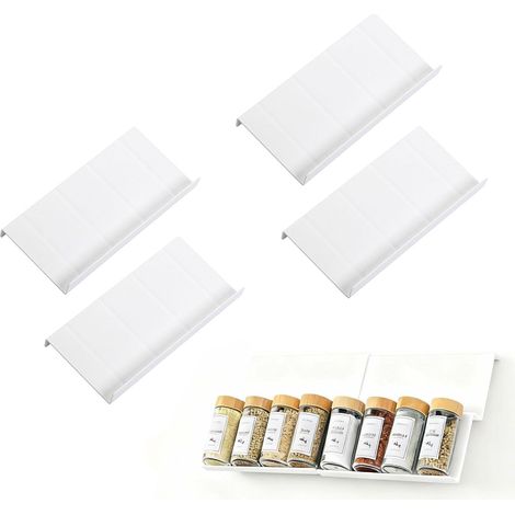 Rangement Epices Cuisine Tiroir,4pcs Spice Rack Tiroir à Épices Modulaire à 24 Compartiments pour Le Rangement Dans La Cuisine, Conçu pour Accueillir des Pots à Épices (Blanc) (1/5)